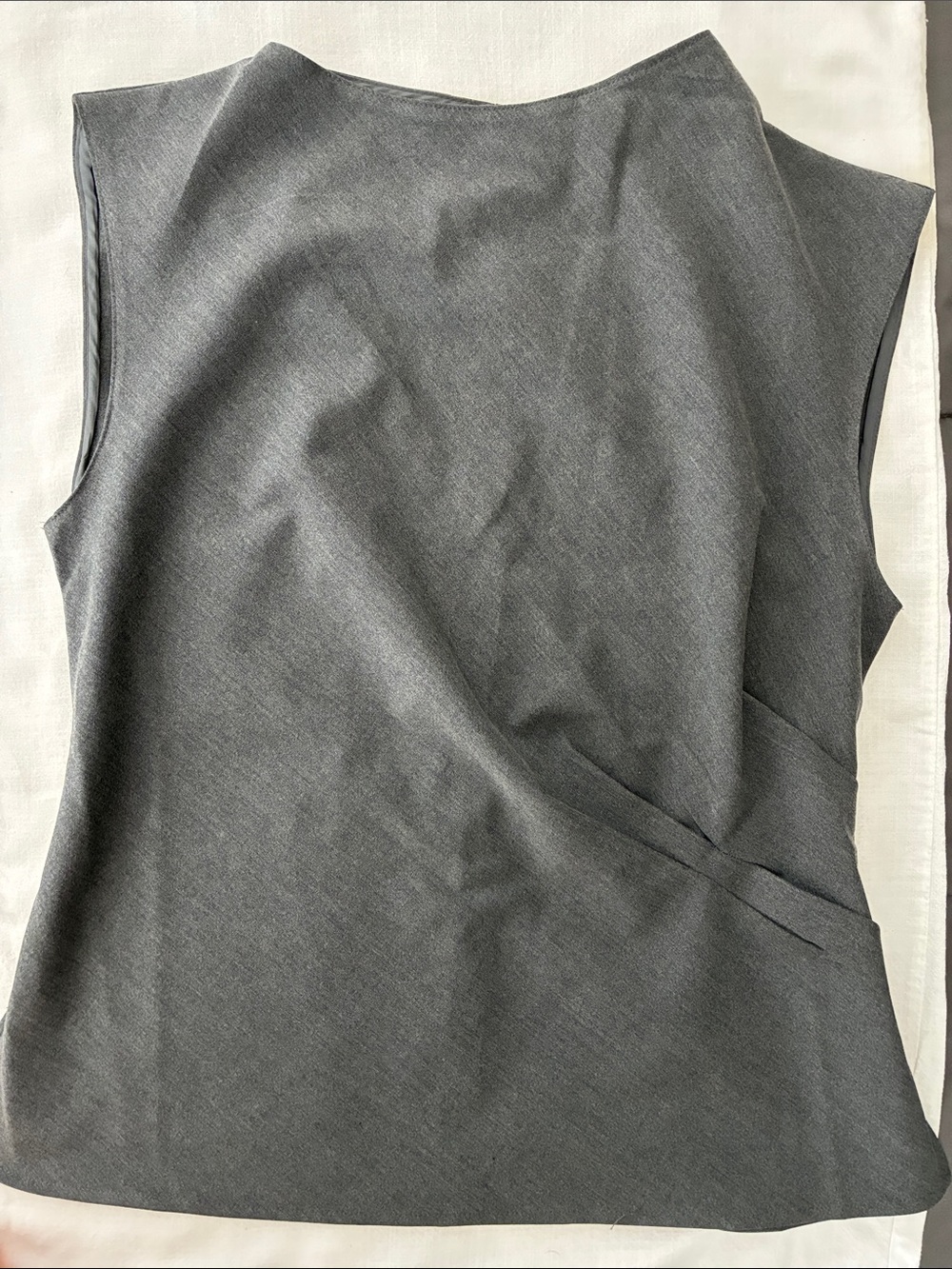 MELLODAY Gray Sleeveless Draped Shell Top